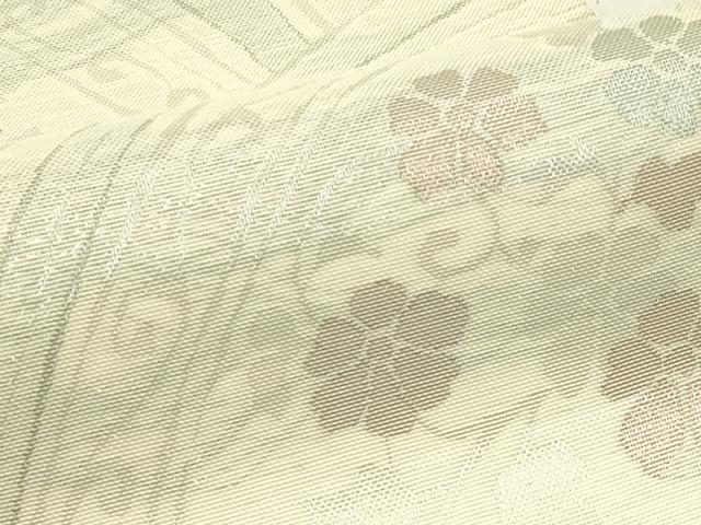 平和屋着物＊夏物　六通柄袋帯　花唐草文　銀糸　正絹　逸品　未使用　CABJ1908rv