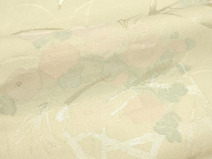 平和屋着物＊夏物　六通柄袋帯　花籠文　銀糸　正絹　逸品　CABJ1909rv