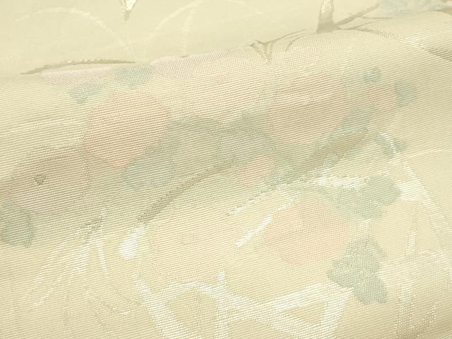 平和屋着物＊夏物　六通柄袋帯　花籠文　銀糸　正絹　逸品　CABJ1909rv