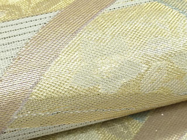 平和屋着物＊夏物　六通柄袋帯　芝草エ霞花文　金銀糸　正絹　逸品　未使用　CABJ1913rv