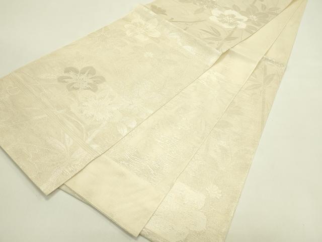 平和屋着物＊夏物　六通柄　本袋帯　草花文　銀糸　証紙付き　正絹　逸品　CABJ1917rv