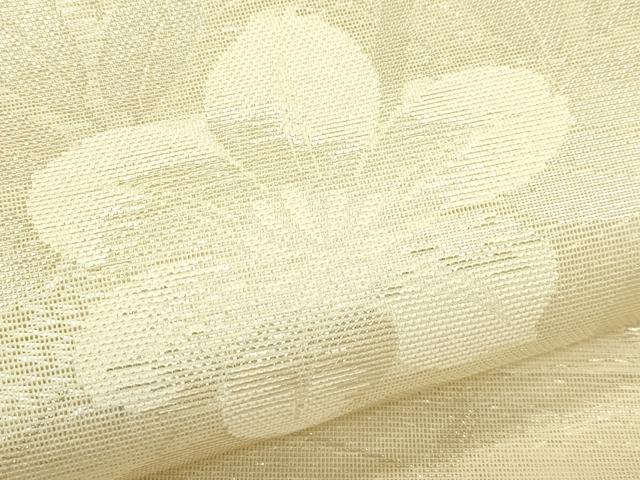 平和屋着物＊夏物　六通柄　本袋帯　草花文　銀糸　証紙付き　正絹　逸品　CABJ1917rv