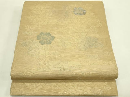 平和屋着物＊夏物　六通柄　京袋帯　草花文　金糸　正絹　逸品　CABJ1919rv