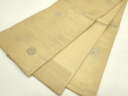 平和屋着物＊夏物　六通柄　京袋帯　草花文　金糸　正絹　逸品　CABJ1919rv