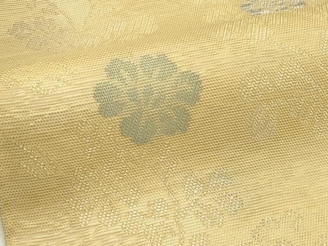 平和屋着物＊夏物　六通柄　京袋帯　草花文　金糸　正絹　逸品　CABJ1919rv
