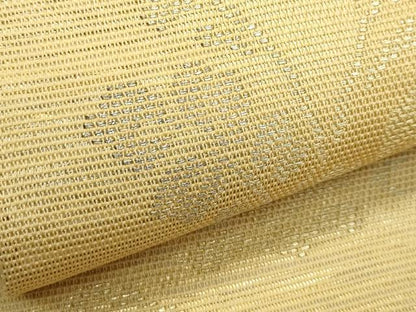 平和屋着物＊夏物　六通柄　京袋帯　草花文　金糸　正絹　逸品　CABJ1919rv