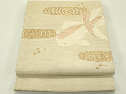 平和屋着物＊夏物　太鼓柄　京袋帯　金魚　正絹　逸品　CABJ1928rv