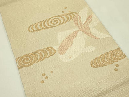 平和屋着物＊夏物　太鼓柄　京袋帯　金魚　正絹　逸品　CABJ1928rv