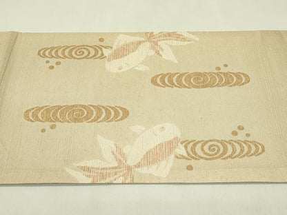 平和屋着物＊夏物　太鼓柄　京袋帯　金魚　正絹　逸品　CABJ1928rv