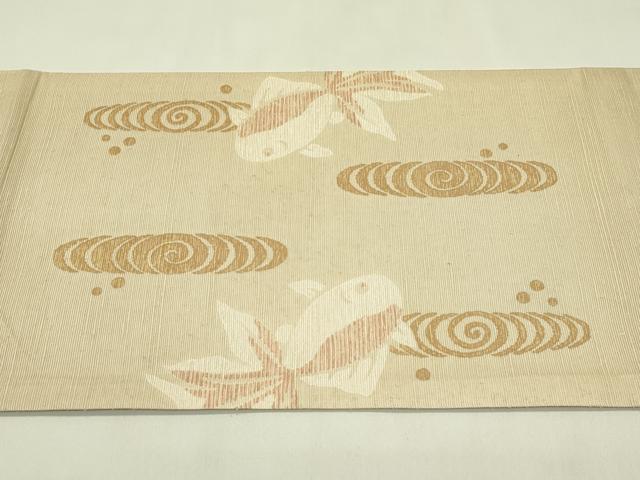 平和屋着物＊夏物　太鼓柄　京袋帯　金魚　正絹　逸品　CABJ1928rv
