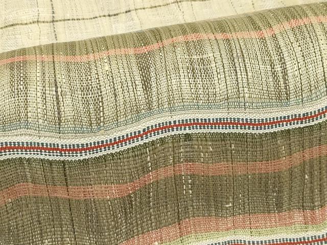 平和屋着物＊夏物　太鼓柄袋帯　紬地　間道　金糸　正絹　逸品　CABJ1930rv