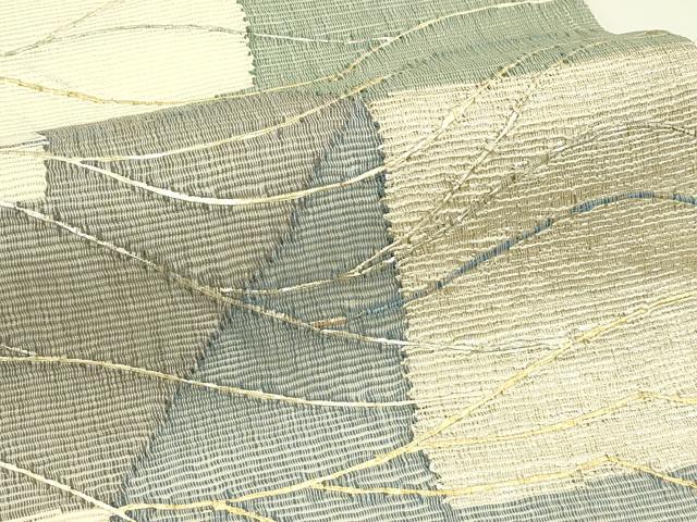 平和屋着物＊夏物　太鼓柄袋帯　幾何学文様　金銀糸　正絹　逸品　CABJ1933rv