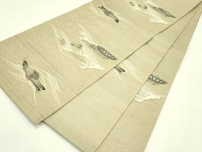 平和屋着物＊夏物　アンティーク　大正ロマン　丸帯　引き抜き帯　立波籬舟文　金糸　正絹　逸品　CABJ1939rv