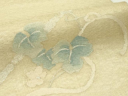 平和屋着物▽太鼓柄袋帯　スリーシーズン　春夏秋　瓢箪　銀糸　正絹　逸品　CABJ1943rv