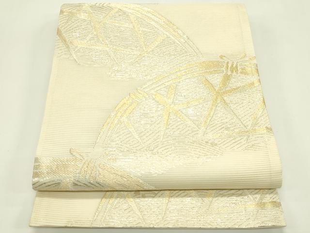 平和屋着物＊夏物　六通柄袋帯　籬文様　金糸　正絹　逸品　CABJ1944rv