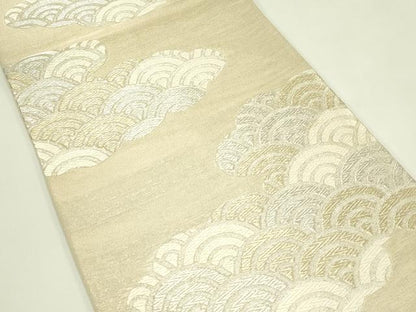 平和屋着物＊夏物　六通柄袋帯　唐織　雲取り青海波　金銀糸　正絹　逸品　CABJ1946rv