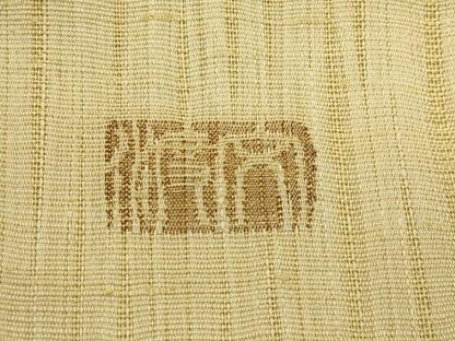 平和屋着物▽西陣 老舗 渡文謹製 手織 すくひ 太鼓柄袋帯 スリーシーズン 春夏秋 抽象文 波衣 金糸 証紙付き 正絹 逸品 CABJ1950rv