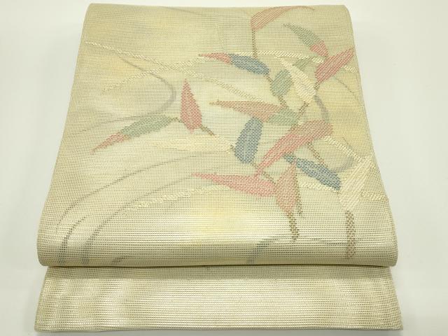 平和屋着物＊夏物　太鼓柄　本袋帯　流水草木文　金糸　正絹　逸品　CABJ1951rv