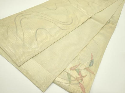 平和屋着物＊夏物　太鼓柄　本袋帯　流水草木文　金糸　正絹　逸品　CABJ1951rv