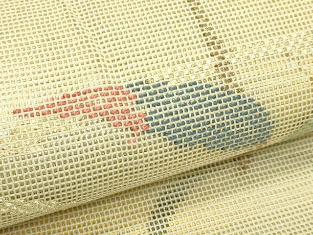 平和屋着物＊夏物　太鼓柄　本袋帯　流水草木文　金糸　正絹　逸品　CABJ1951rv