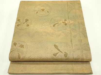 平和屋着物＊夏物　六通柄袋帯　抽象花文　金糸　正絹　逸品　未使用　CABJ1952rv