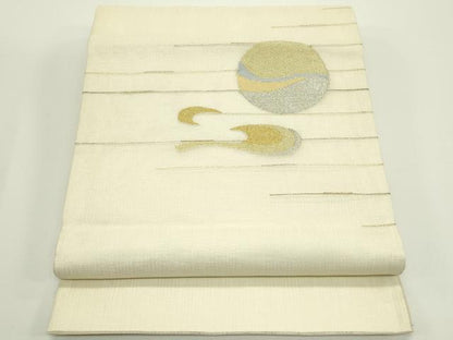 平和屋着物＊夏物　太鼓柄袋帯　抽象文　金銀糸　正絹　逸品　CABJ1957rv