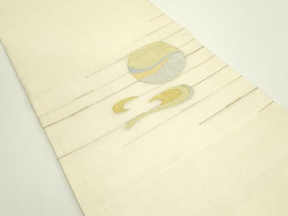 平和屋着物＊夏物　太鼓柄袋帯　抽象文　金銀糸　正絹　逸品　CABJ1957rv