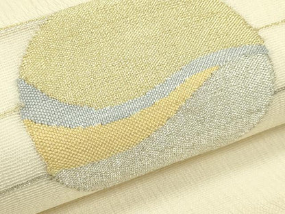 平和屋着物＊夏物　太鼓柄袋帯　抽象文　金銀糸　正絹　逸品　CABJ1957rv