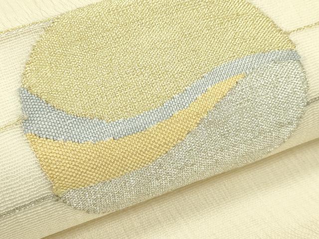 平和屋着物＊夏物　太鼓柄袋帯　抽象文　金銀糸　正絹　逸品　CABJ1957rv