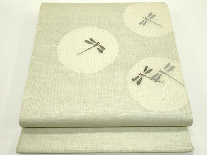 平和屋着物＊夏物　太鼓柄袋帯　すくい織　トンボ　正絹　逸品　CABJ1958rv