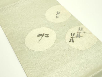 平和屋着物＊夏物　太鼓柄袋帯　すくい織　トンボ　正絹　逸品　CABJ1958rv