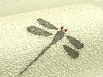 平和屋着物＊夏物　太鼓柄袋帯　すくい織　トンボ　正絹　逸品　CABJ1958rv