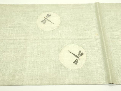 平和屋着物＊夏物　太鼓柄袋帯　すくい織　トンボ　正絹　逸品　CABJ1958rv