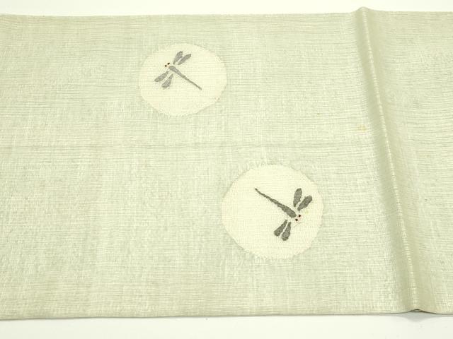 平和屋着物＊夏物　太鼓柄袋帯　すくい織　トンボ　正絹　逸品　CABJ1958rv