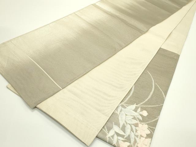 平和屋着物＊夏物　太鼓柄袋帯　桔梗　銀糸　正絹　逸品　CABJ1960rv