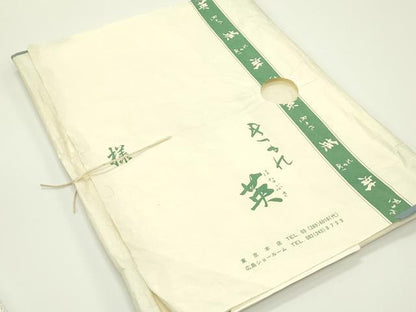 平和屋着物＊夏物　洗える最高級着物　＜英＞はなぶさ謹製　つけ帯　羅　格子柄　白　たとう紙付き　CABJ1964rv
