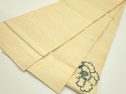 平和屋着物＊夏物　太鼓柄袋帯　牡丹　正絹　逸品　未使用　CABJ1966rv