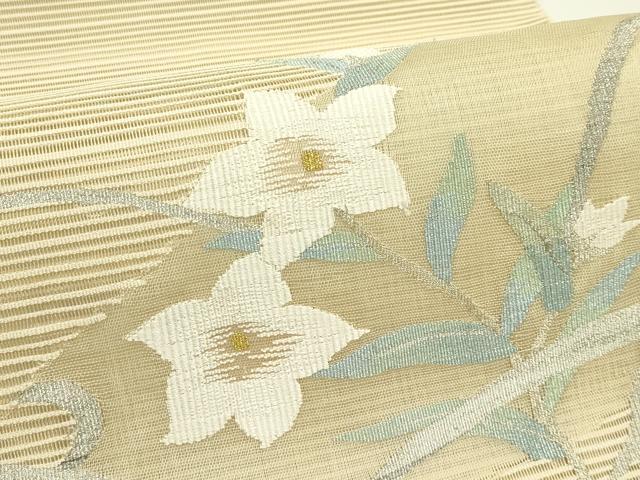 平和屋着物＊夏物　八寸名古屋帯　絽綴れ　桔梗　金銀糸　鈴乃屋扱い　正絹　逸品　CABJ1971rv