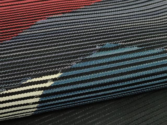 平和屋着物＊夏物　八寸名古屋帯　絽綴れ　霞文　黒地　正絹　逸品　CABJ1973rv