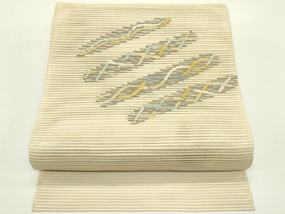 平和屋着物＊夏物　八寸名古屋帯　絽綴れ　幾何学文様　金銀糸　正絹　逸品　CABJ1974rv