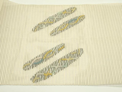 平和屋着物＊夏物　八寸名古屋帯　絽綴れ　幾何学文様　金銀糸　正絹　逸品　CABJ1974rv