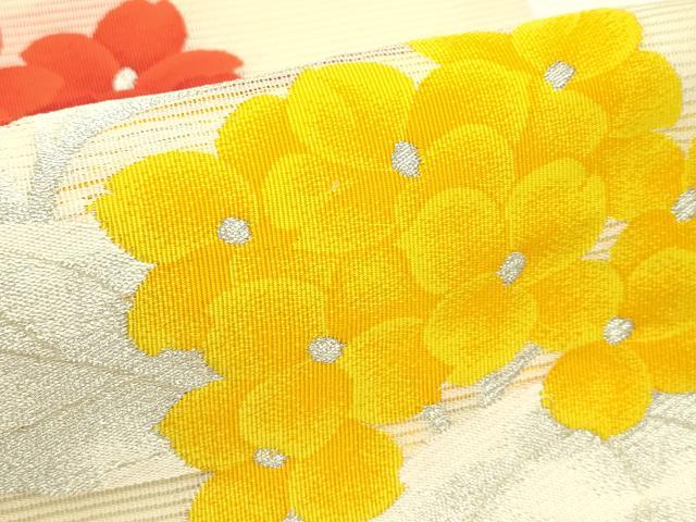 平和屋着物＊夏物　九寸開き名古屋帯　紫陽花　銀糸　正絹　逸品　CABJ1976rv