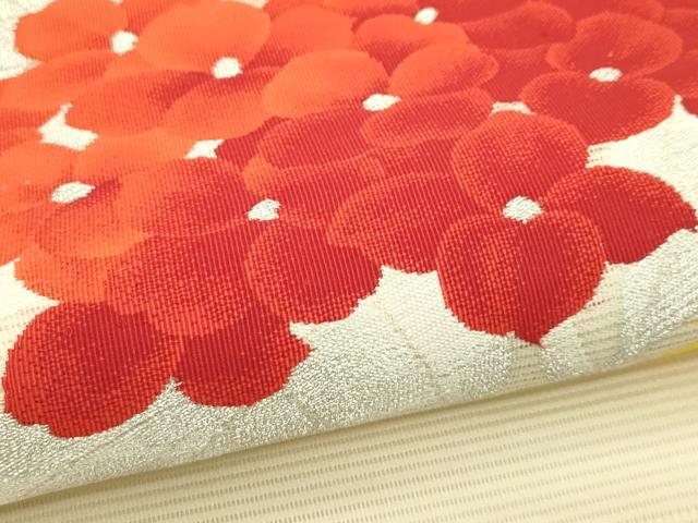 平和屋着物＊夏物　九寸開き名古屋帯　紫陽花　銀糸　正絹　逸品　CABJ1976rv