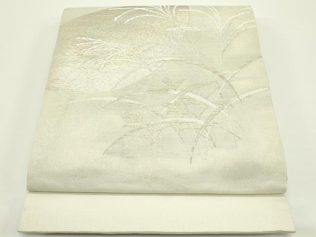 平和屋着物＊夏物　九寸開き名古屋帯　草木文　金銀糸　正絹　逸品　CABJ1977rv