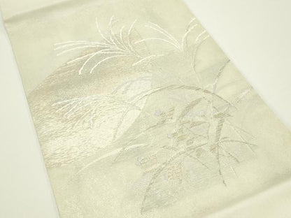 平和屋着物＊夏物　九寸開き名古屋帯　草木文　金銀糸　正絹　逸品　CABJ1977rv