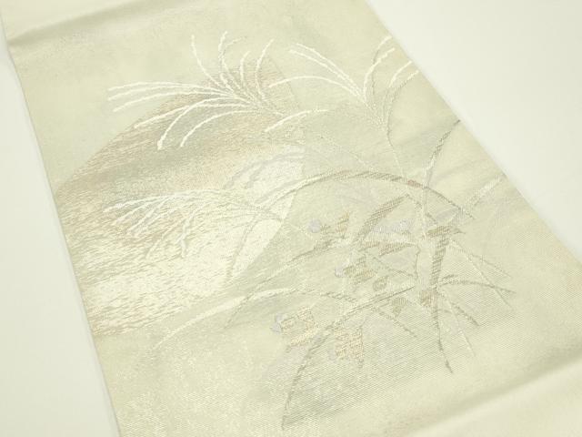 平和屋着物＊夏物　九寸開き名古屋帯　草木文　金銀糸　正絹　逸品　CABJ1977rv