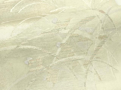 平和屋着物＊夏物　九寸開き名古屋帯　草木文　金銀糸　正絹　逸品　CABJ1977rv