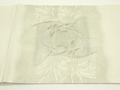 平和屋着物＊夏物　九寸開き名古屋帯　草木文　金銀糸　正絹　逸品　CABJ1977rv
