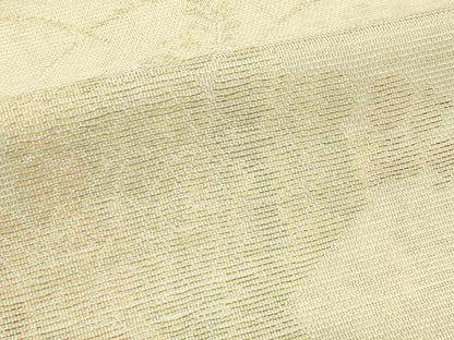 平和屋着物＊夏物　九寸開き名古屋帯　草花筏文　銀糸　正絹　逸品　CABJ1978rv