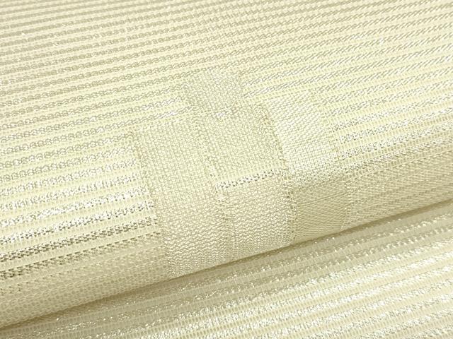 平和屋着物＊夏物　九寸開き名古屋帯　抽象文　銀糸　正絹　逸品　CABJ1981rv